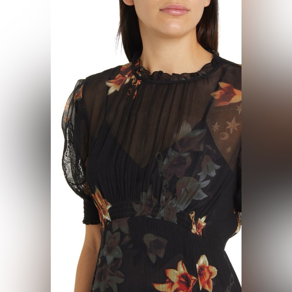 NWT AllSaints Laverna Stargazer Floral Print Dress - Picture 2 of 9